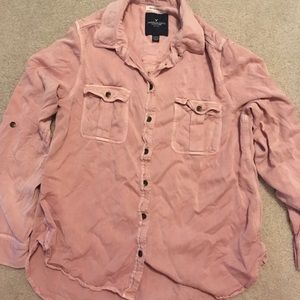 AE Boyfriend Fit Button Down Top